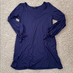 Long sleeve navy dress
